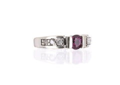 1.14tcw 14K AAA+ Natural Rubellite & Diamond Ring