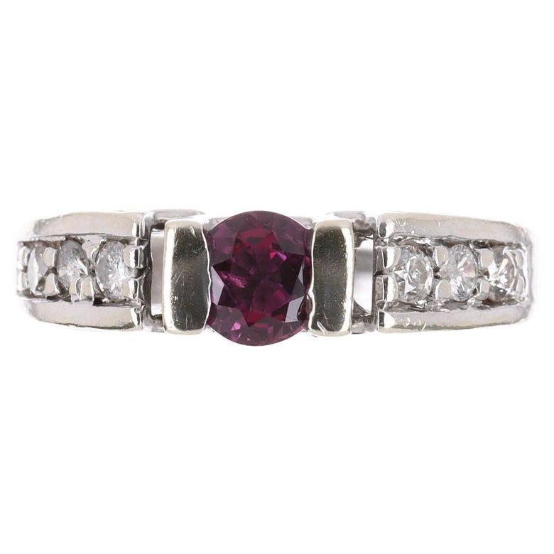 1,14tcw 14K AAA+ Ring mit natürlichem Rubellit und Diamanten im Angebot