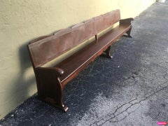 11.5´ 20th Century Monumental Church Walnut Bench Settee