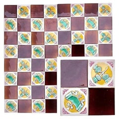 115 Art Deco Tiles by S.A. Faienceries de Bouffioulx, 1930s