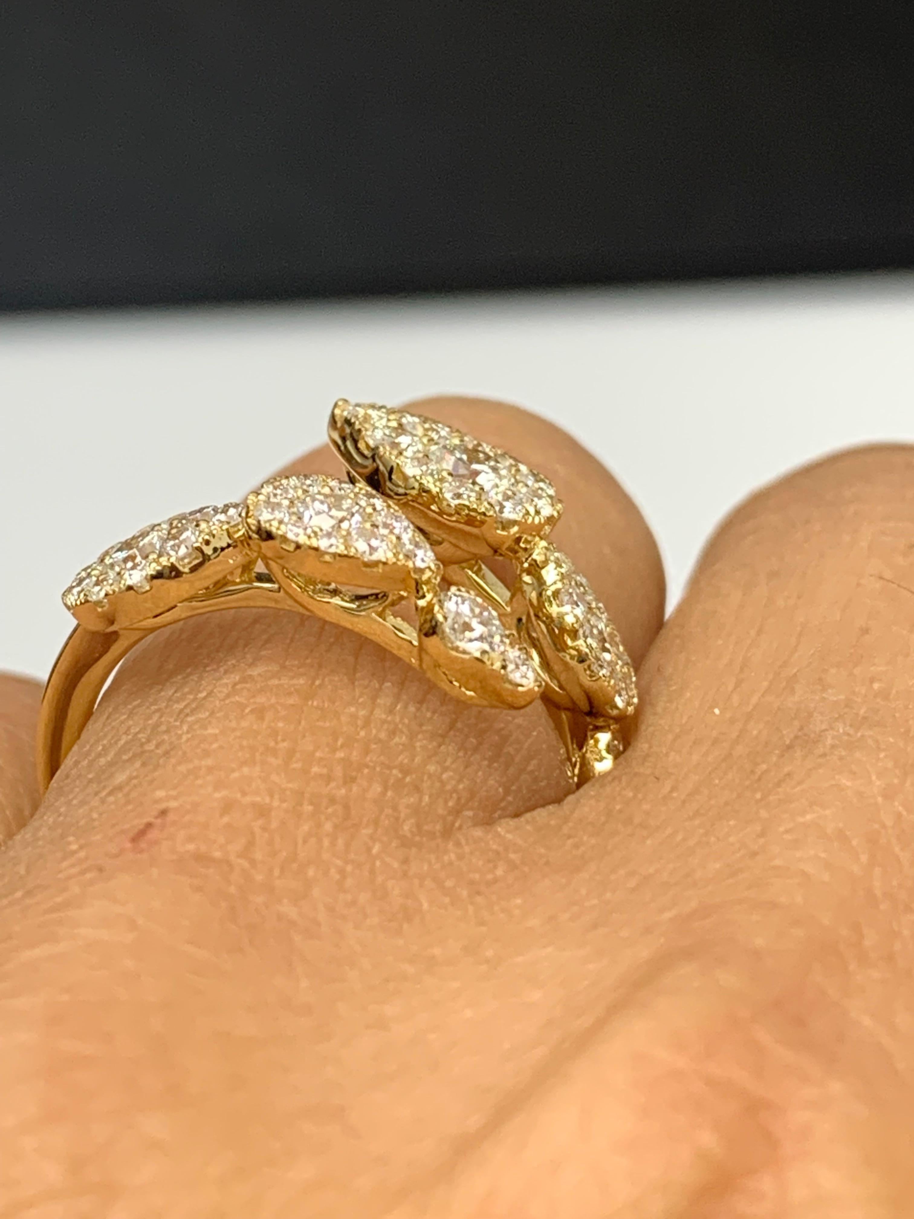1.15 Carat Brilliant Cut Diamond Toi et Moi Ring 18K Yellow Gold For Sale 3