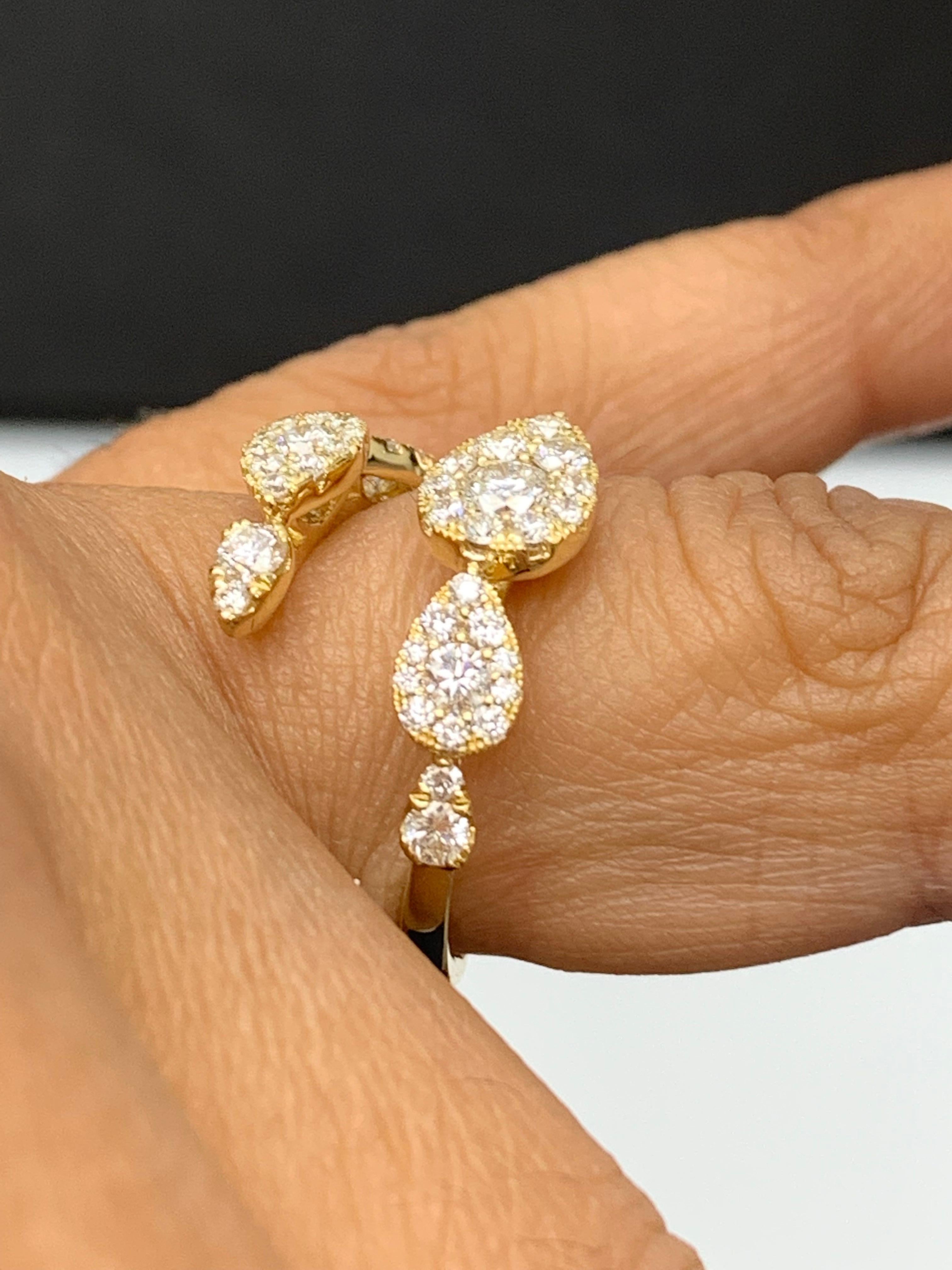 1,15 Karat Brillantschliff Diamant Toi et Moi Ring 18K Gelbgold im Angebot 9