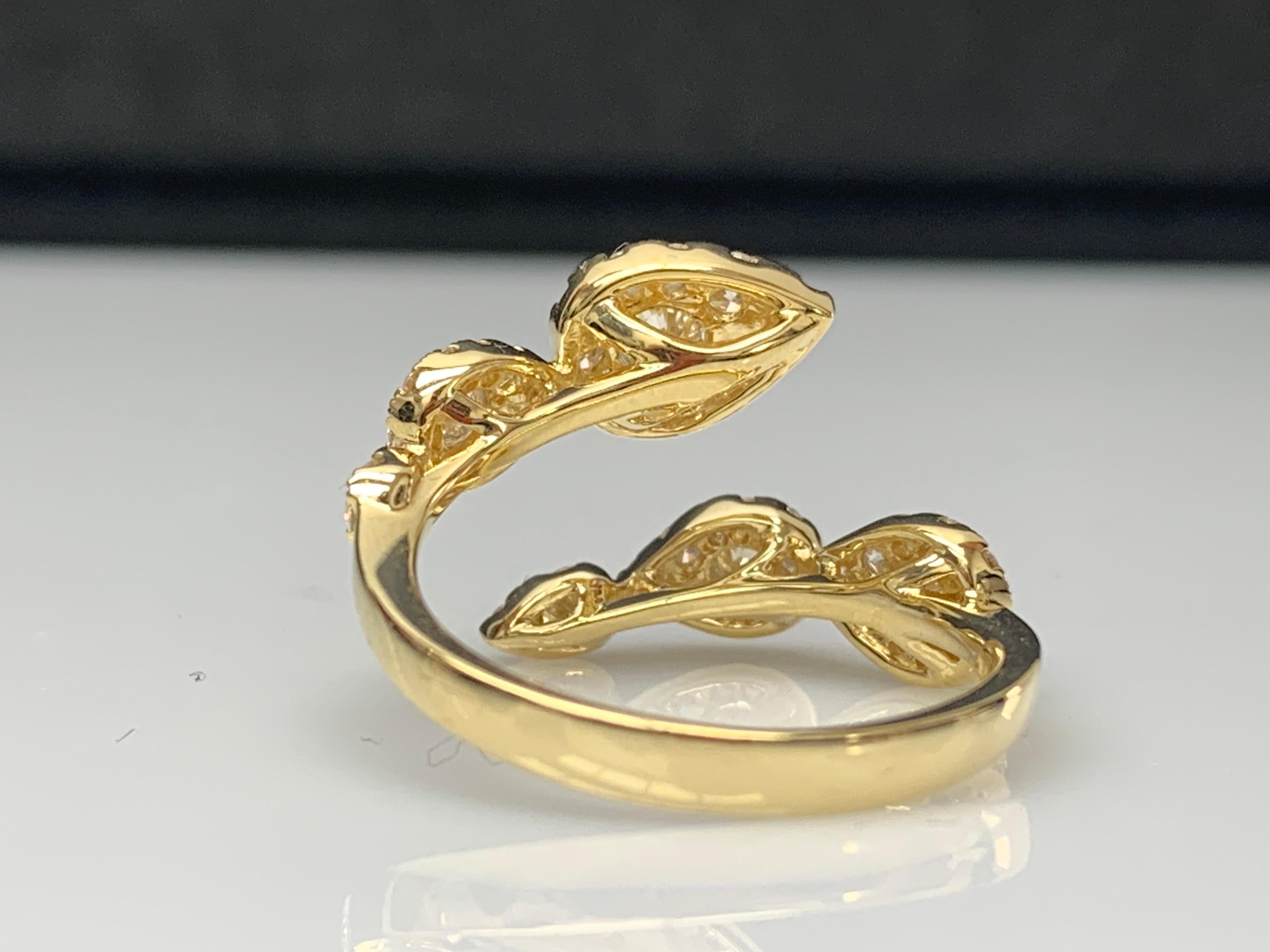 1,15 Karat Brillantschliff Diamant Toi et Moi Ring 18K Gelbgold im Zustand „Neu“ im Angebot in NEW YORK, NY