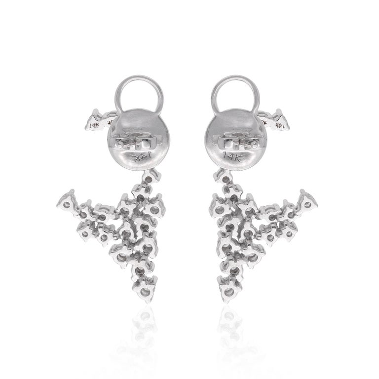 1.15 Carat CVD Diamond Stud Earrings 14 Karat White Gold Handmade Fine