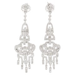 Boucles d'oreilles en goutte en or blanc avec diamants de 1,15 carat