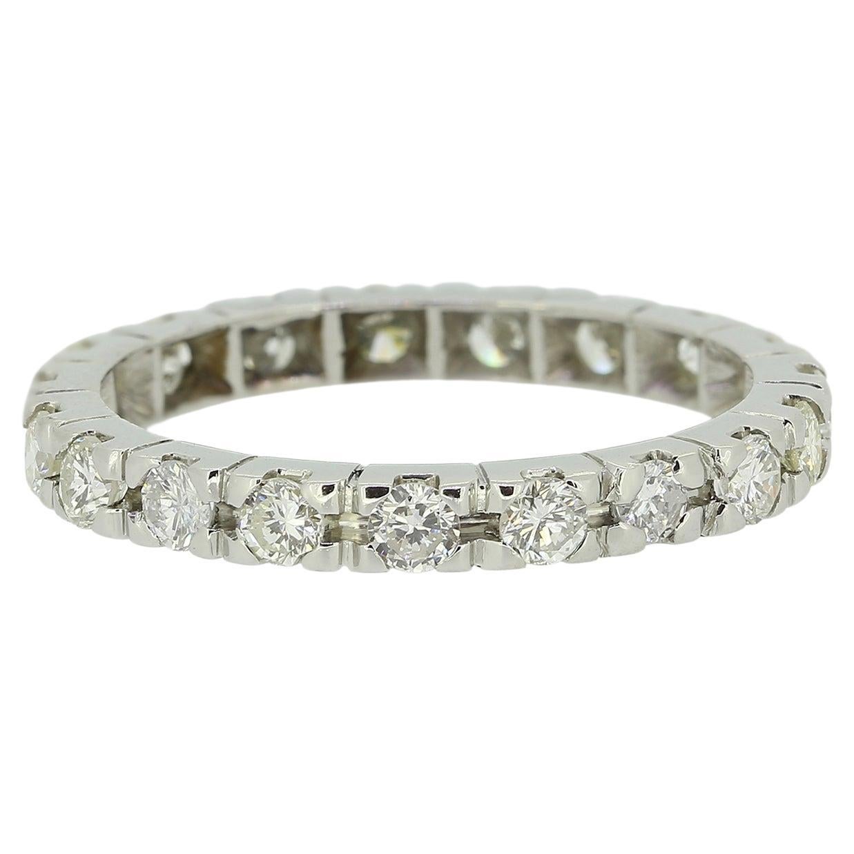 1.15 Carat Diamond Full Eternity Ring Size P 1/2 For Sale