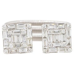 1.15 Carat Diamond Mosaic Stretch Open Shank Ring 18 Karat in Stock