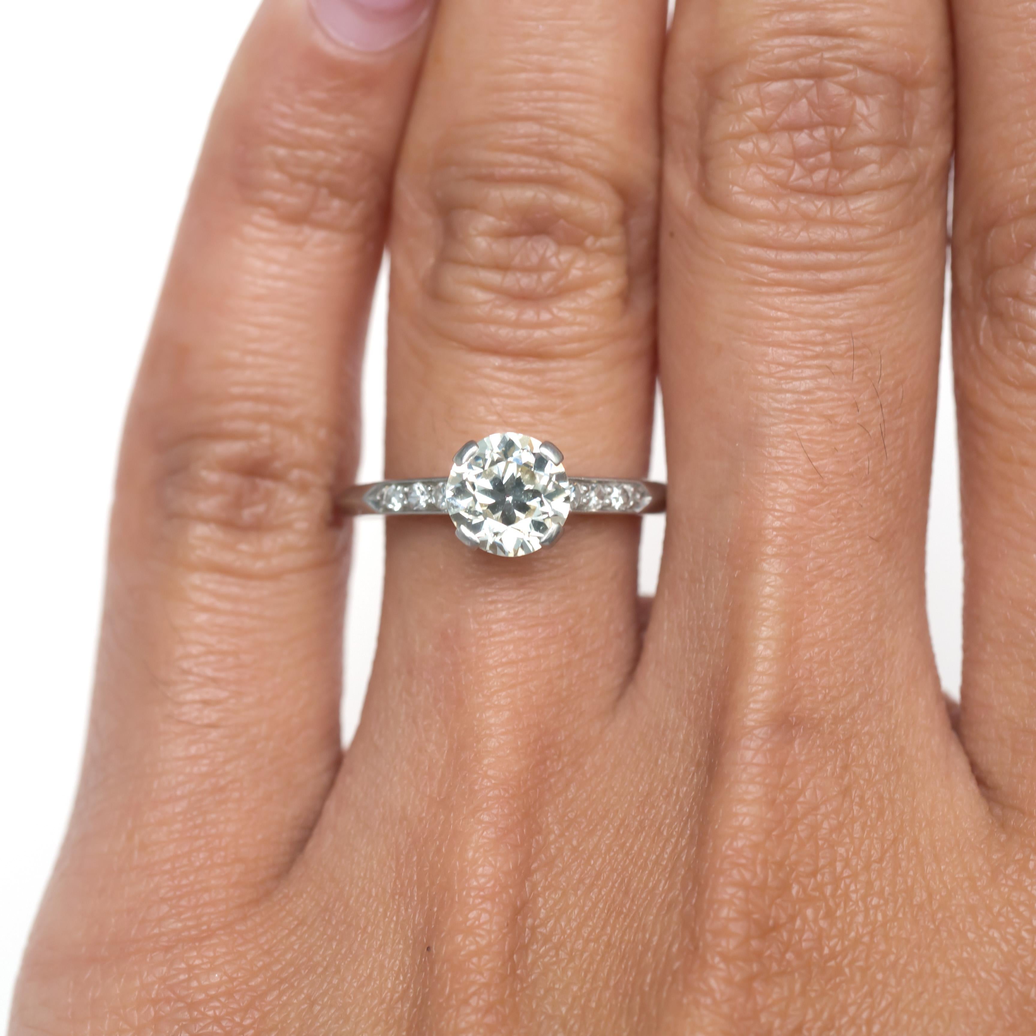 Women's or Men's 1.15 Carat Diamond Platinum Engagement Ring For Sale