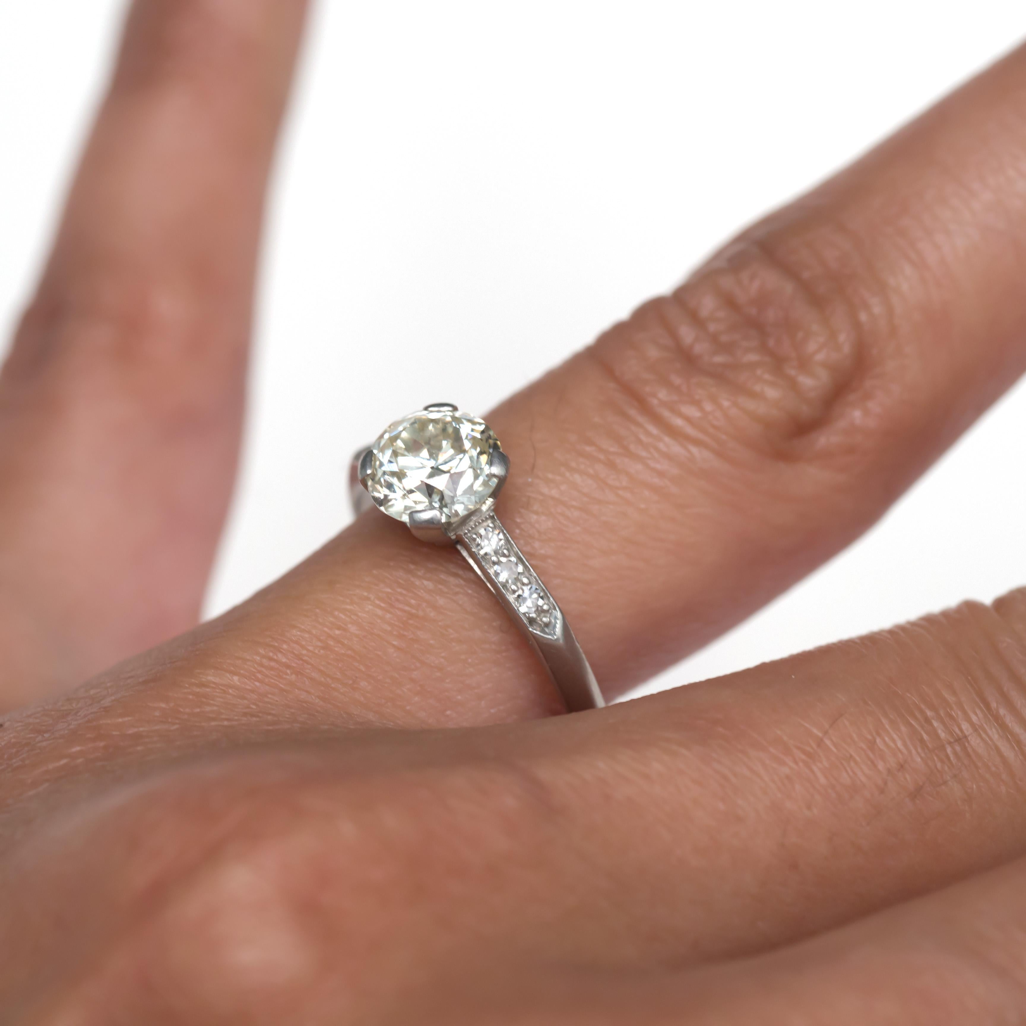 1.15 Carat Diamond Platinum Engagement Ring For Sale 1