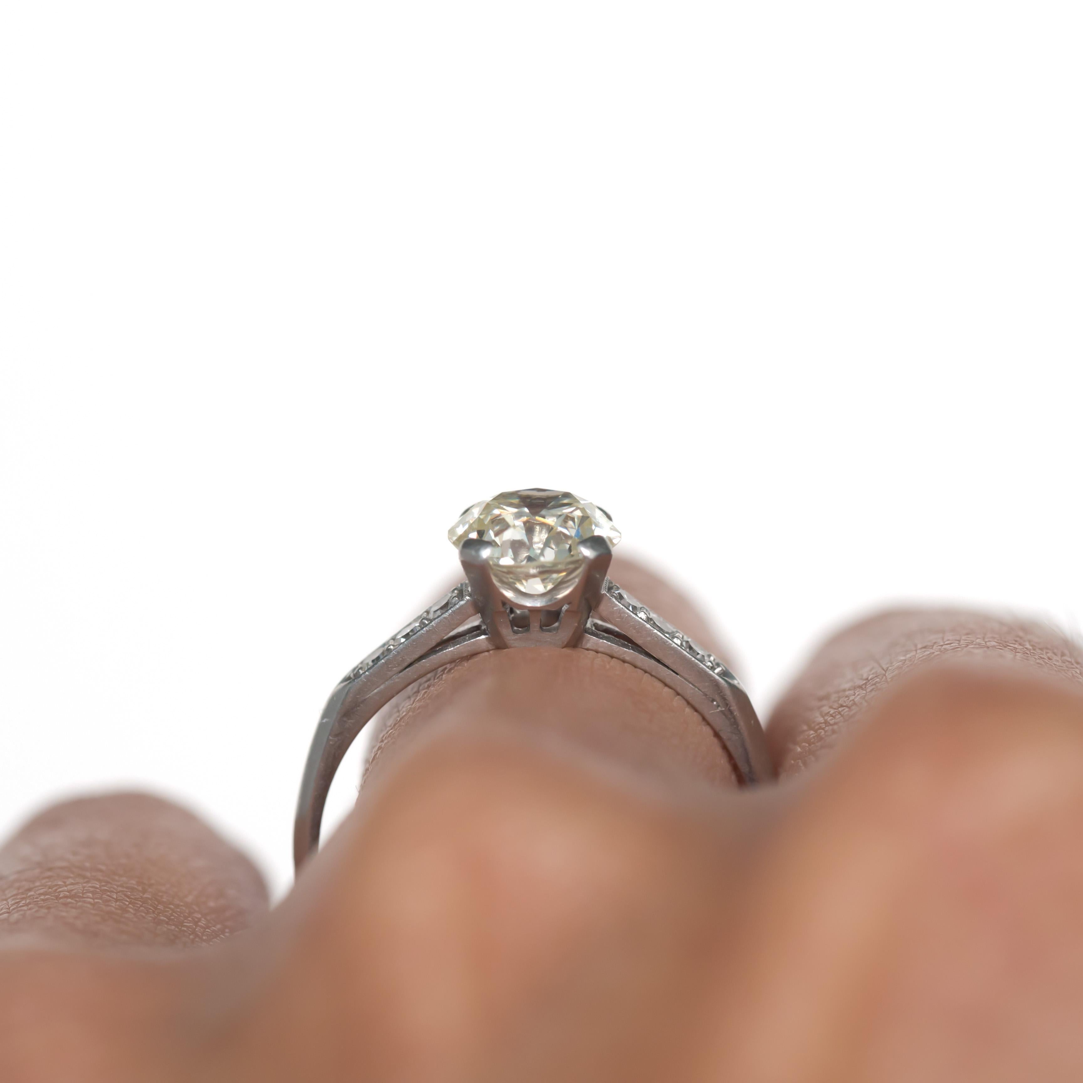 1.15 Carat Diamond Platinum Engagement Ring For Sale 2