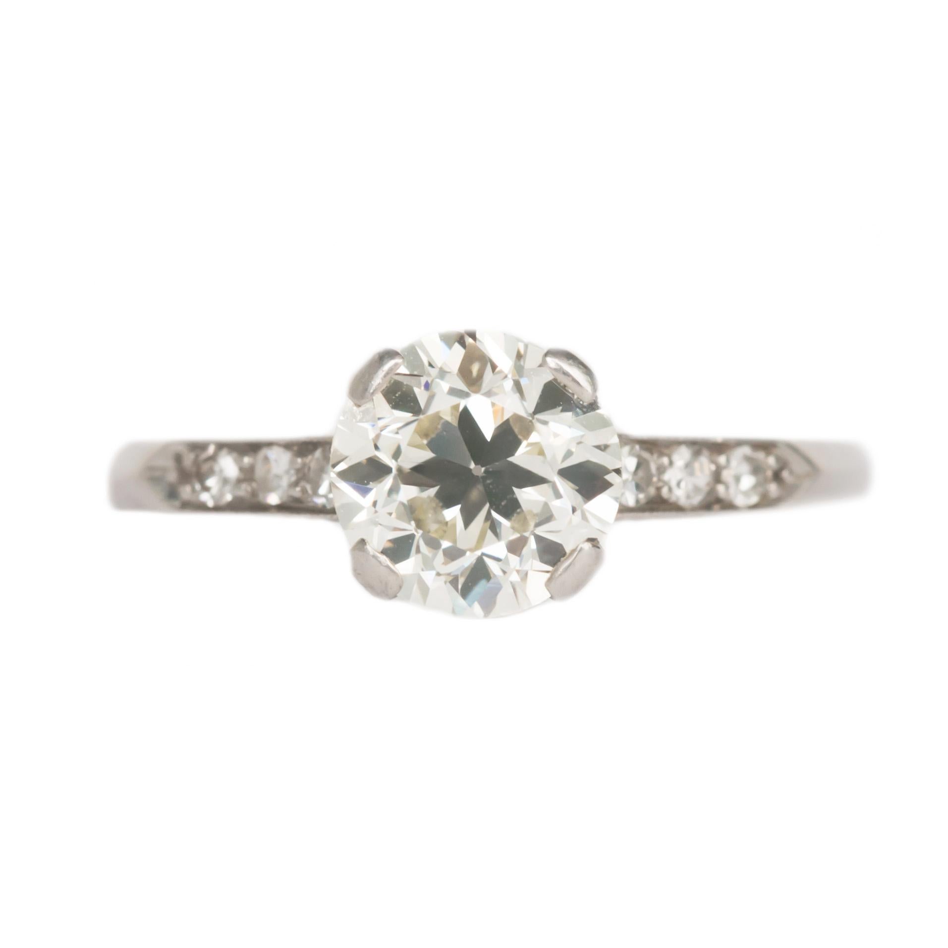 1.15 Carat Diamond Platinum Engagement Ring For Sale