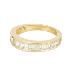 1.15 Carat Diamond Yellow Gold Channel Set Wedding Band Ring