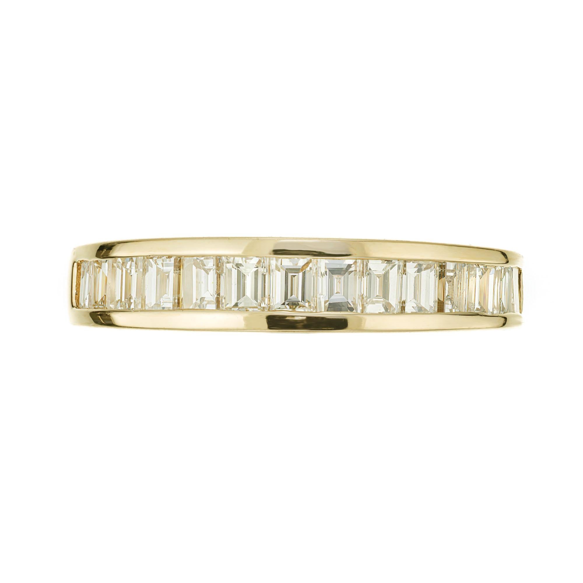 1.15 Carat Diamond Yellow Gold Channel Set Wedding Band Ring For Sale 1