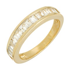 1.15 Carat Diamond Yellow Gold Channel Set Wedding Band Ring