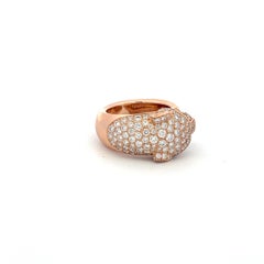 1.15 Carat F VS Diamond 0.06 Carat Emerald 18 Karat Rose Gold Panthere Ring