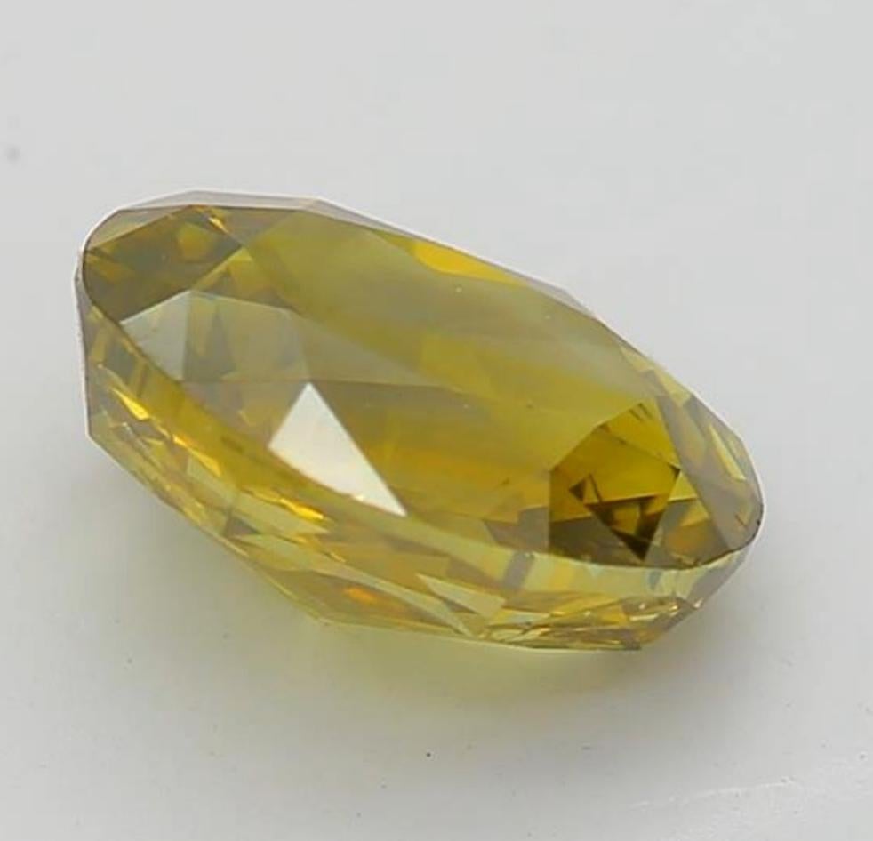 1,15 carat Fancy Dark Brown Greenish Yellow Diamant taille ovale certifié GIA en vente 2