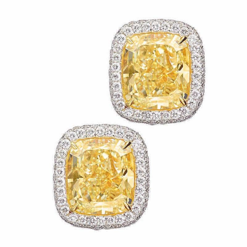 yellow diamond earrings studs