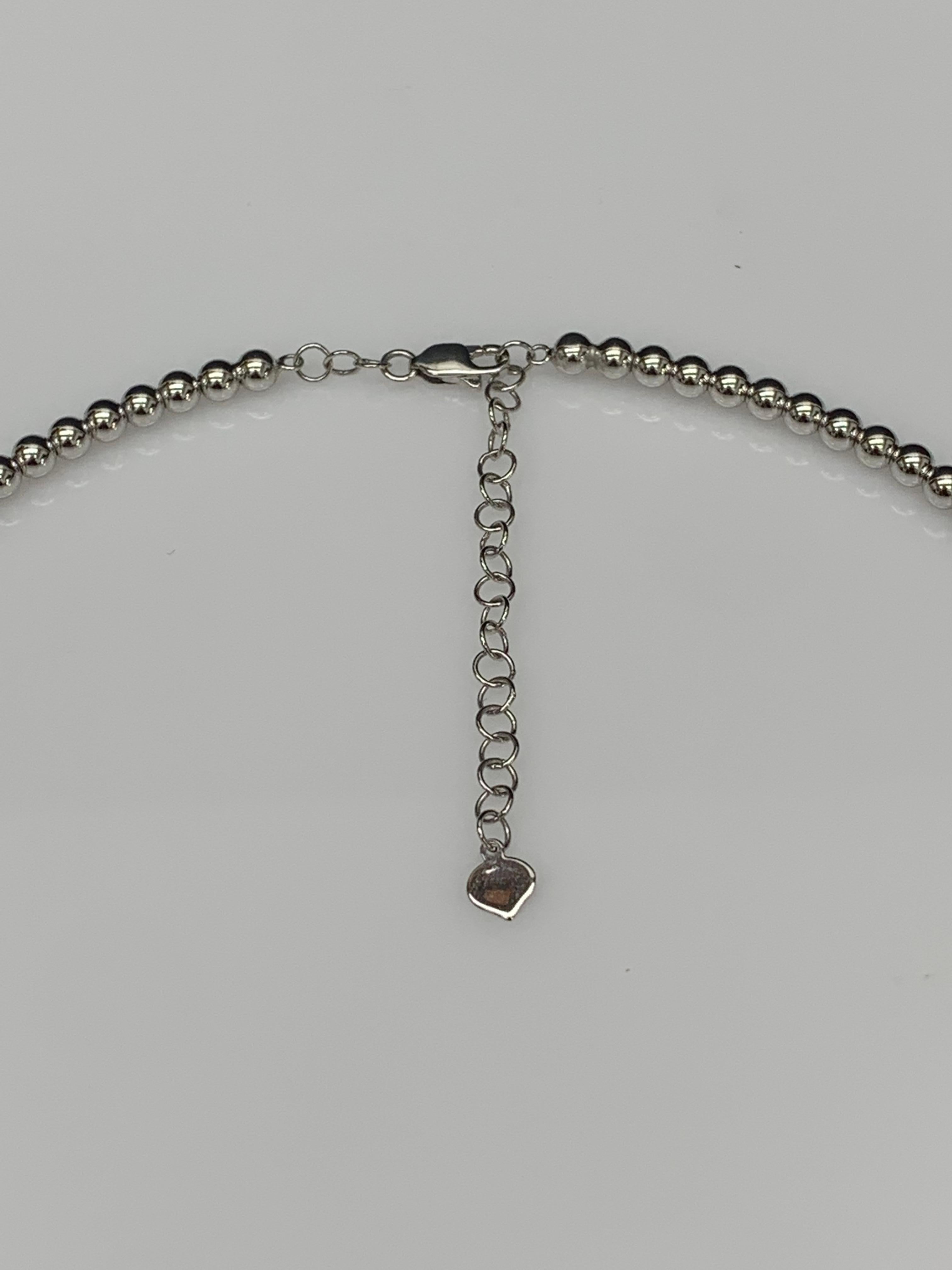 Women's 1.15 Carat Flexible Diamond Choker Collar Necklace 14 Karat White Gold For Sale