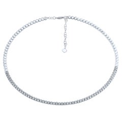 1.15 Carat Flexible Diamond Choker Collar Necklace 14 Karat White Gold
