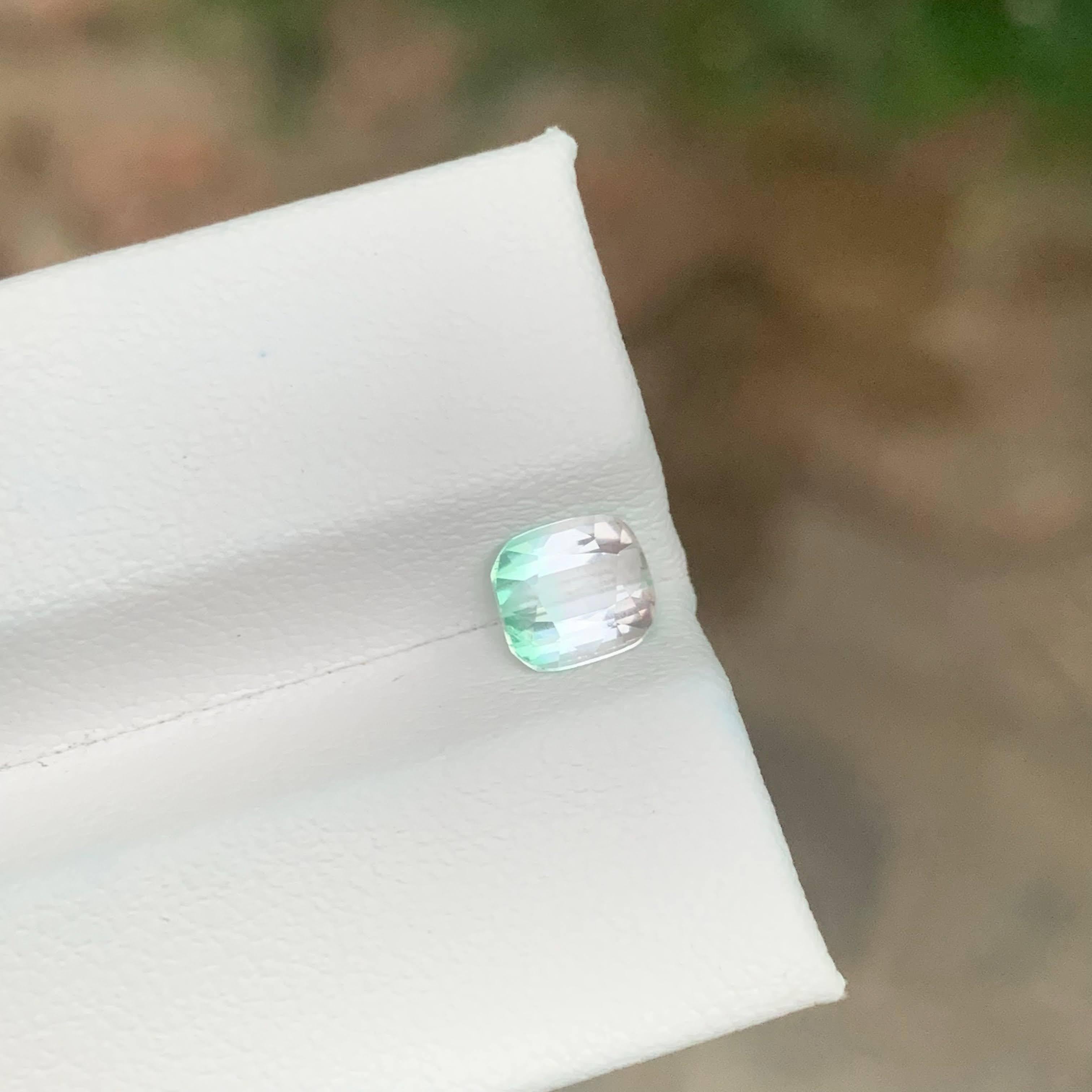 1.15 Carat Loose Bicolor Tourmaline Stone Cushion Cut Natural Afghani Gemstone Neuf - En vente à Bangkok, TH