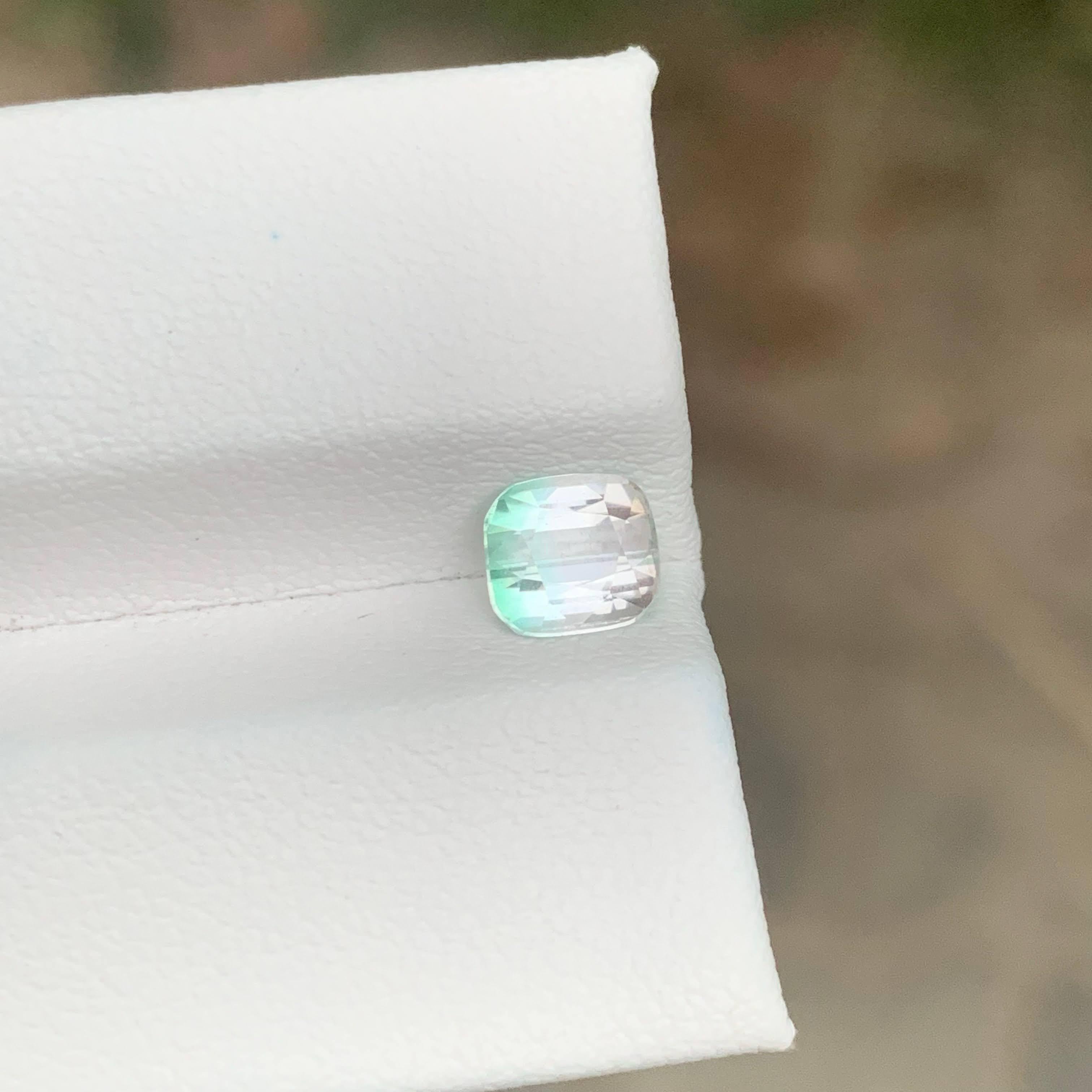 1.15 Carat Loose Bicolor Tourmaline Stone Cushion Cut Natural Afghani Gemstone en vente 3