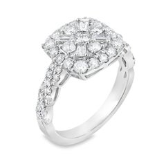 Roman Malakov 1.15 Carat Mixed-Cut Diamond Fashion Ring in White Gold
