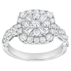 1.15 Carat Mixed-Cut Diamond Fashion Ring in White Gold