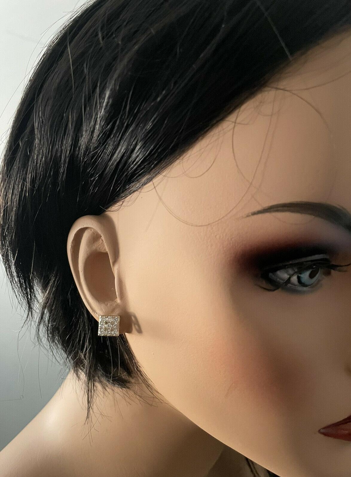Boucles d'oreilles en or jaune massif 14K avec diamant naturel de 1,15 carat Pour femmes en vente