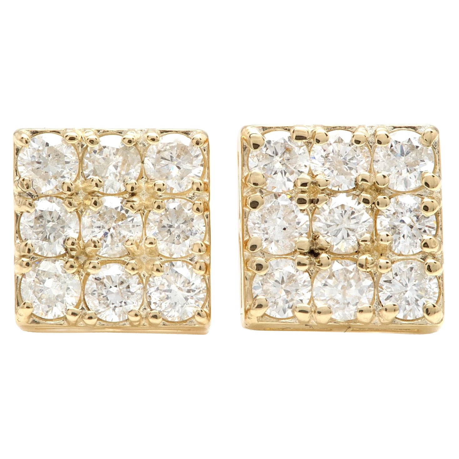Orecchini con diamante naturale da 1,15 carati in oro giallo massiccio 14K