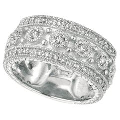 1,15 Quilates Diamante Natural Anillo Bizantino G SI Oro Blanco 14k