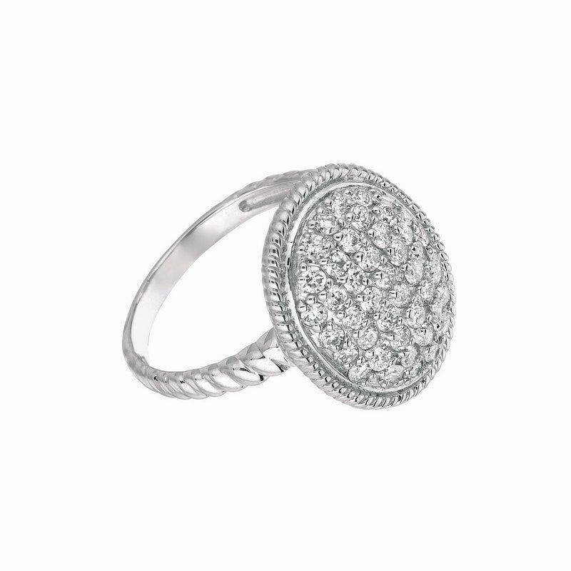 For Sale:  1.15 Carat Natural Diamond Oval Ring G SI 14 Karat White Gold 2