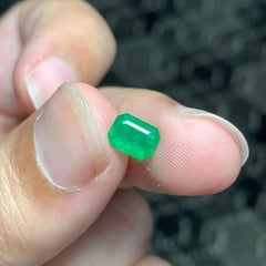 Gema esmeralda suelta natural de 1.15 quilates de la mina Swat, Pakistán