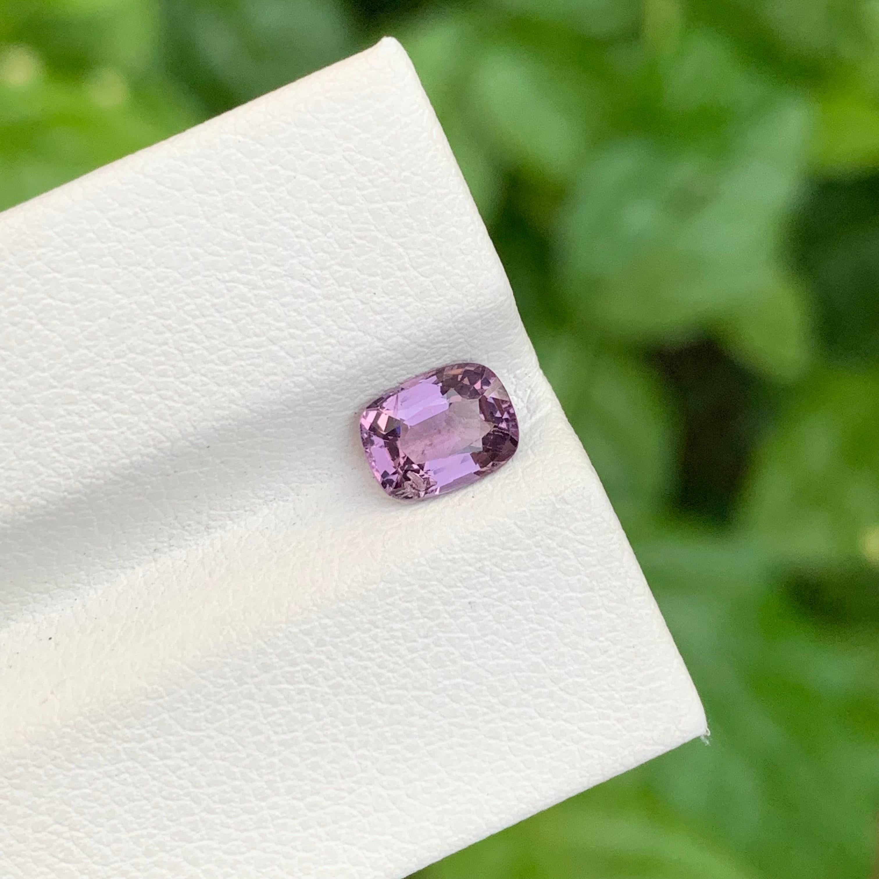 Arts and Crafts 1.15 Carat Natural Loose Purple Spinel Cushion Shape Gem For Jewellery For Sale
