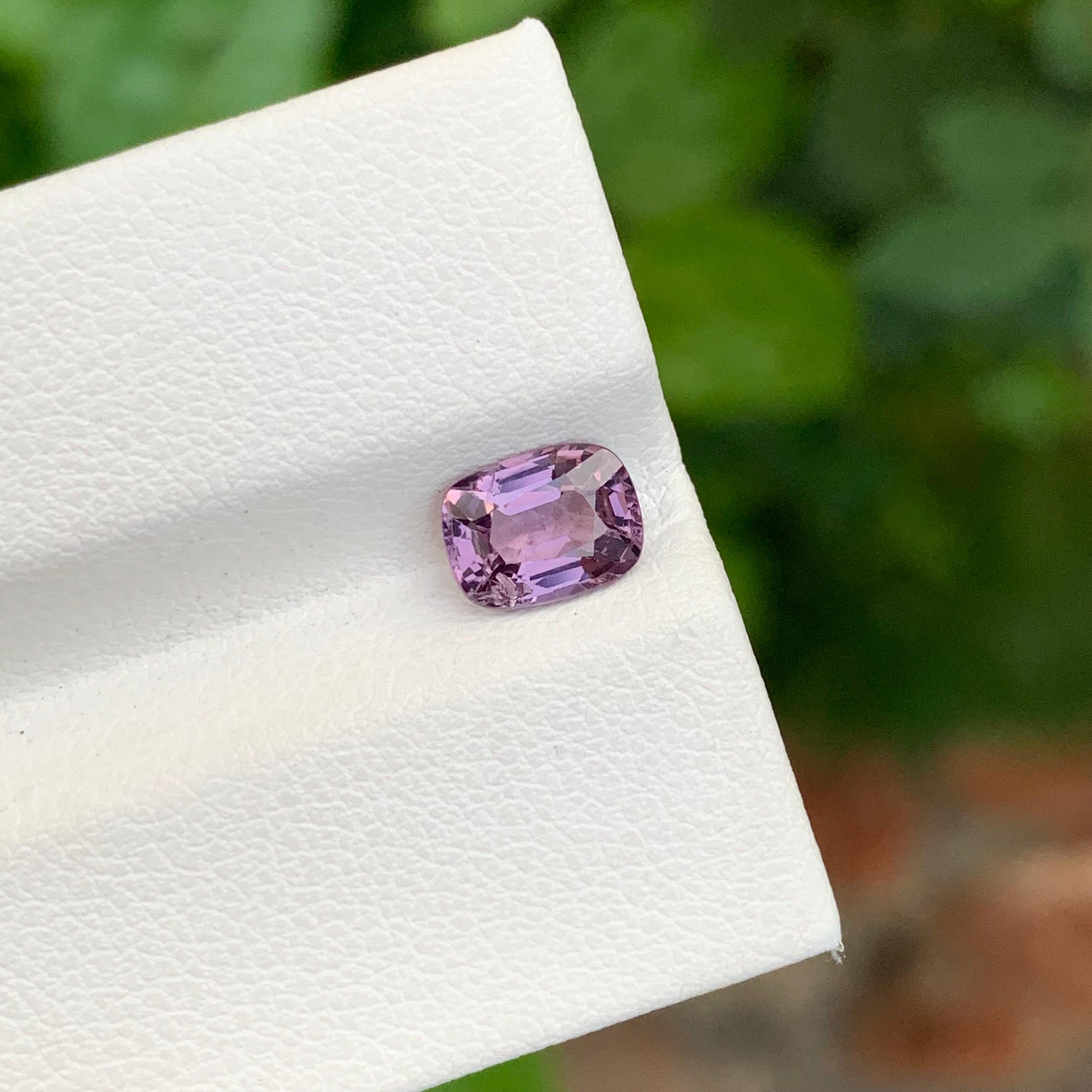 Cushion Cut 1.15 Carat Natural Loose Purple Spinel Cushion Shape Gem For Jewellery For Sale