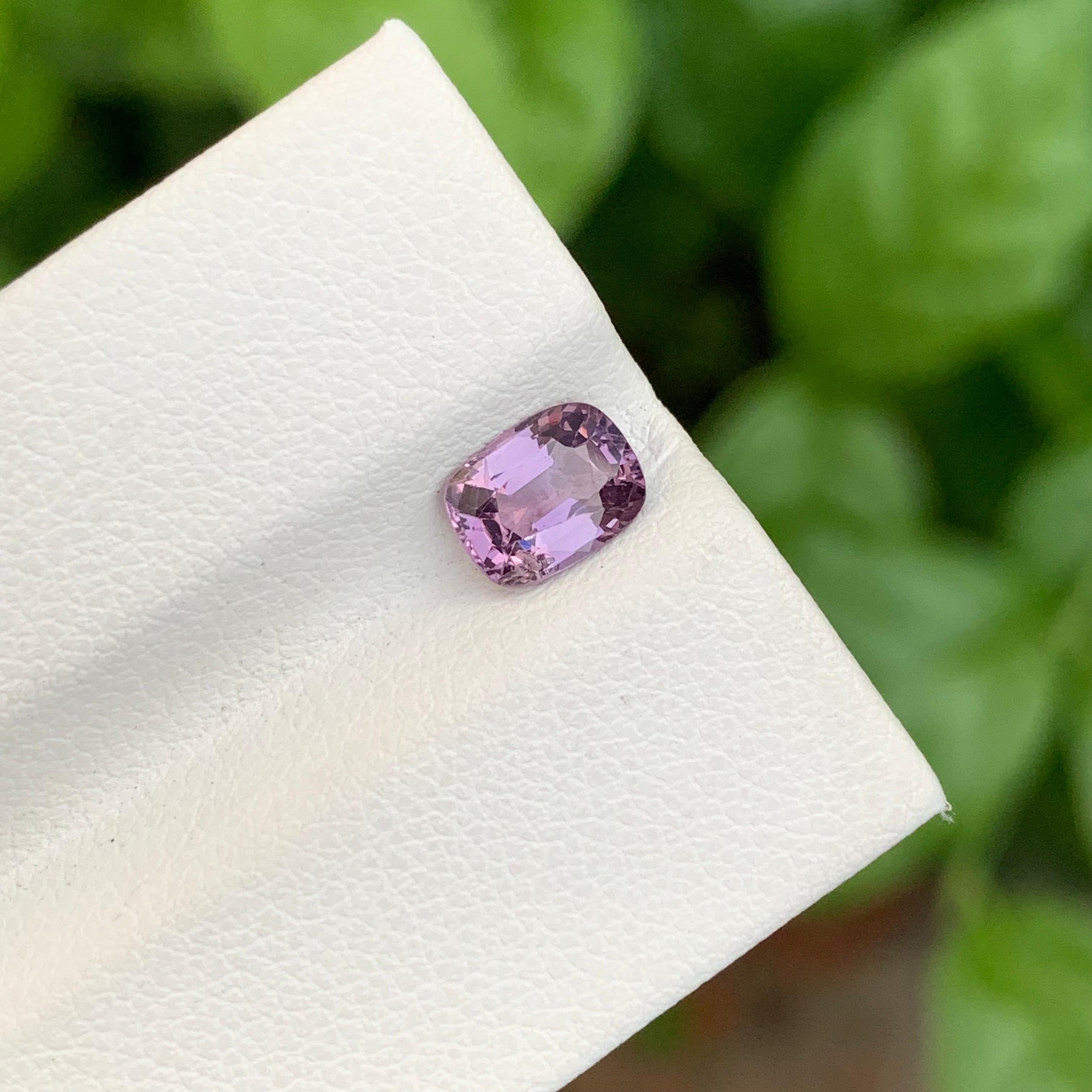 Women's or Men's 1.15 Carat Natural Loose Purple Spinel Cushion Shape Gem For Jewellery For Sale