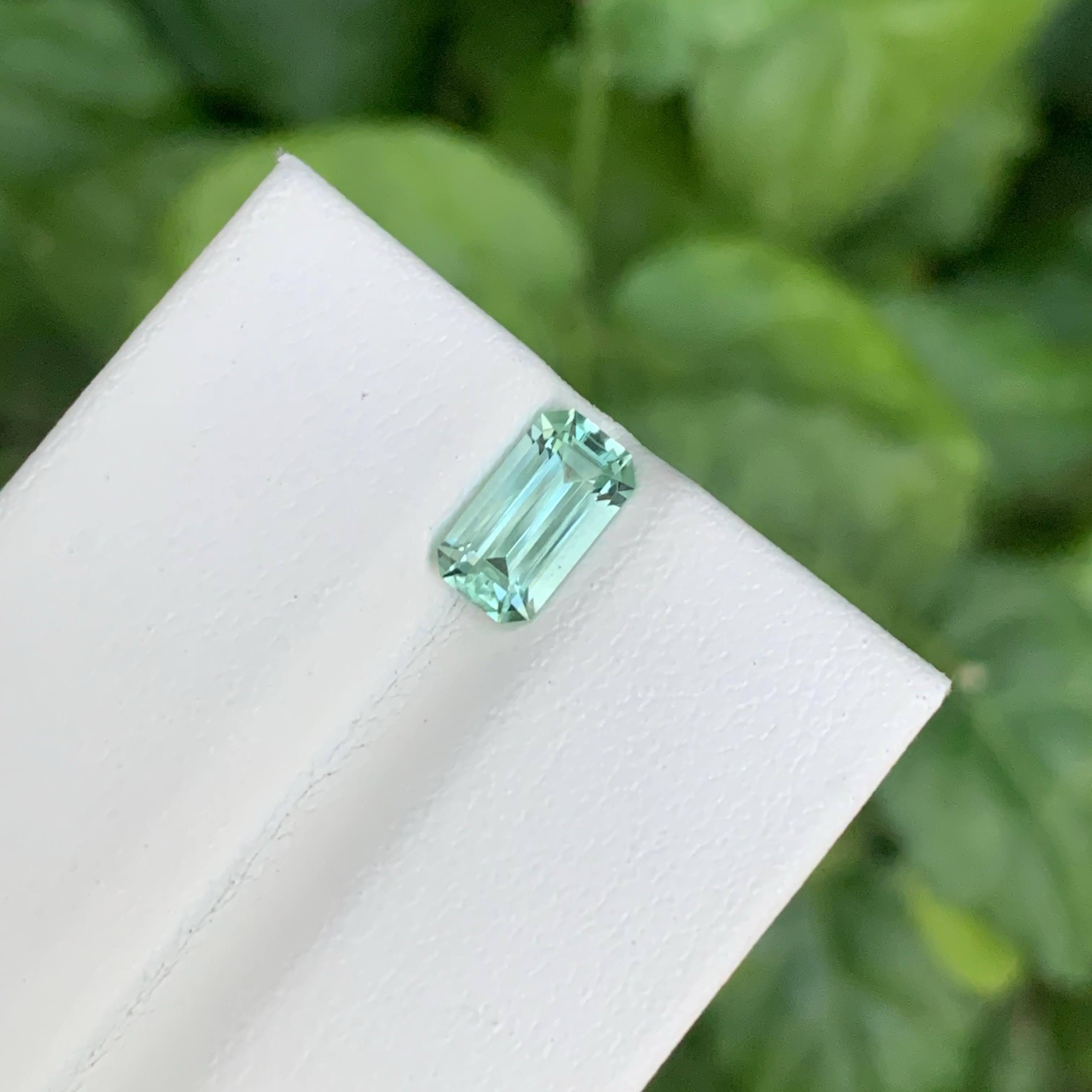 Taille émeraude 1.15 Carat Natural Loose Seafoam Tourmaline Stone Emerald Cut Afghan Gemstone (pierre précieuse afghane) en vente