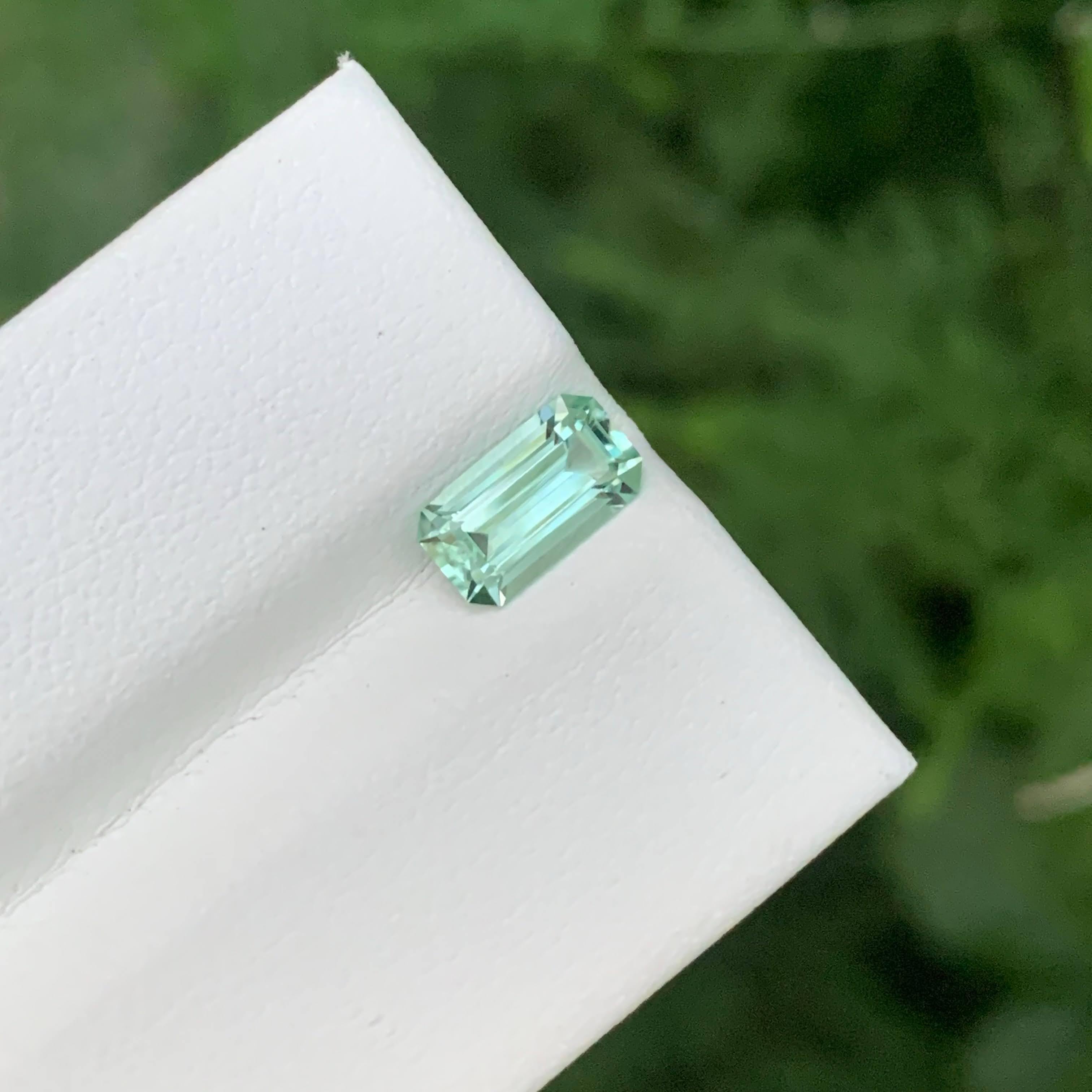 1.15 Carat Natural Loose Seafoam Tourmaline Stone Emerald Cut Afghan Gemstone (pierre précieuse afghane) Neuf - En vente à Bangkok, TH