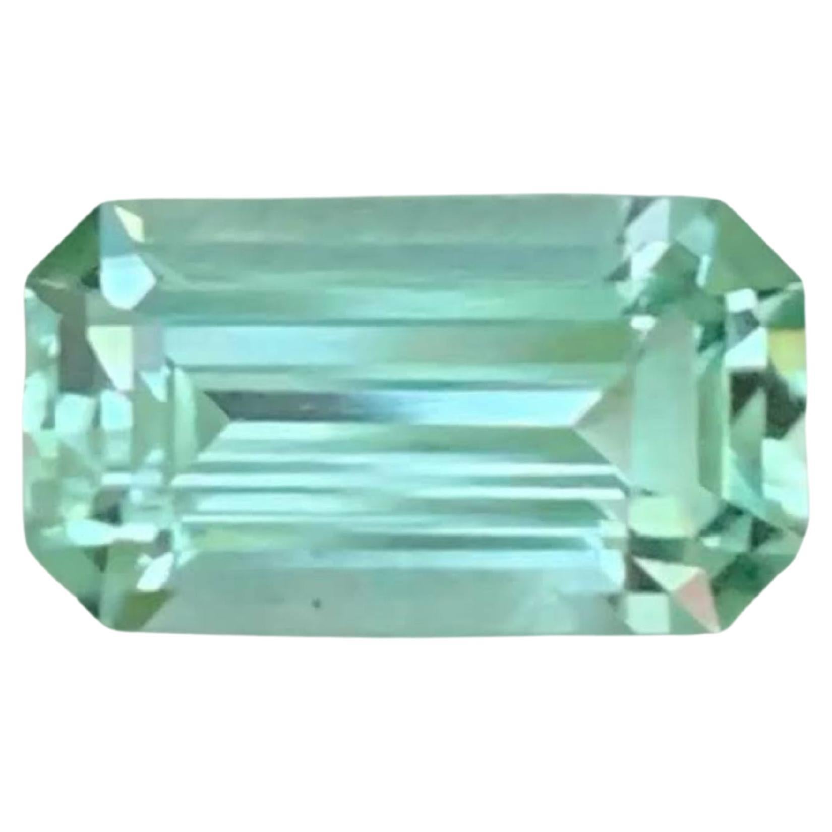 1.15 Carat Natural Loose Seafoam Tourmaline Stone Emerald Cut Afghan Gemstone (pierre précieuse afghane) en vente