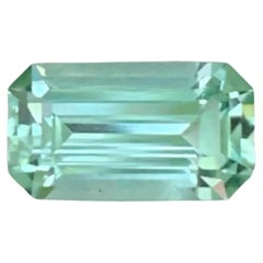 1.15 Carat Natural Loose Seafoam Tourmaline Stone Emerald Cut Afghan Gemstone