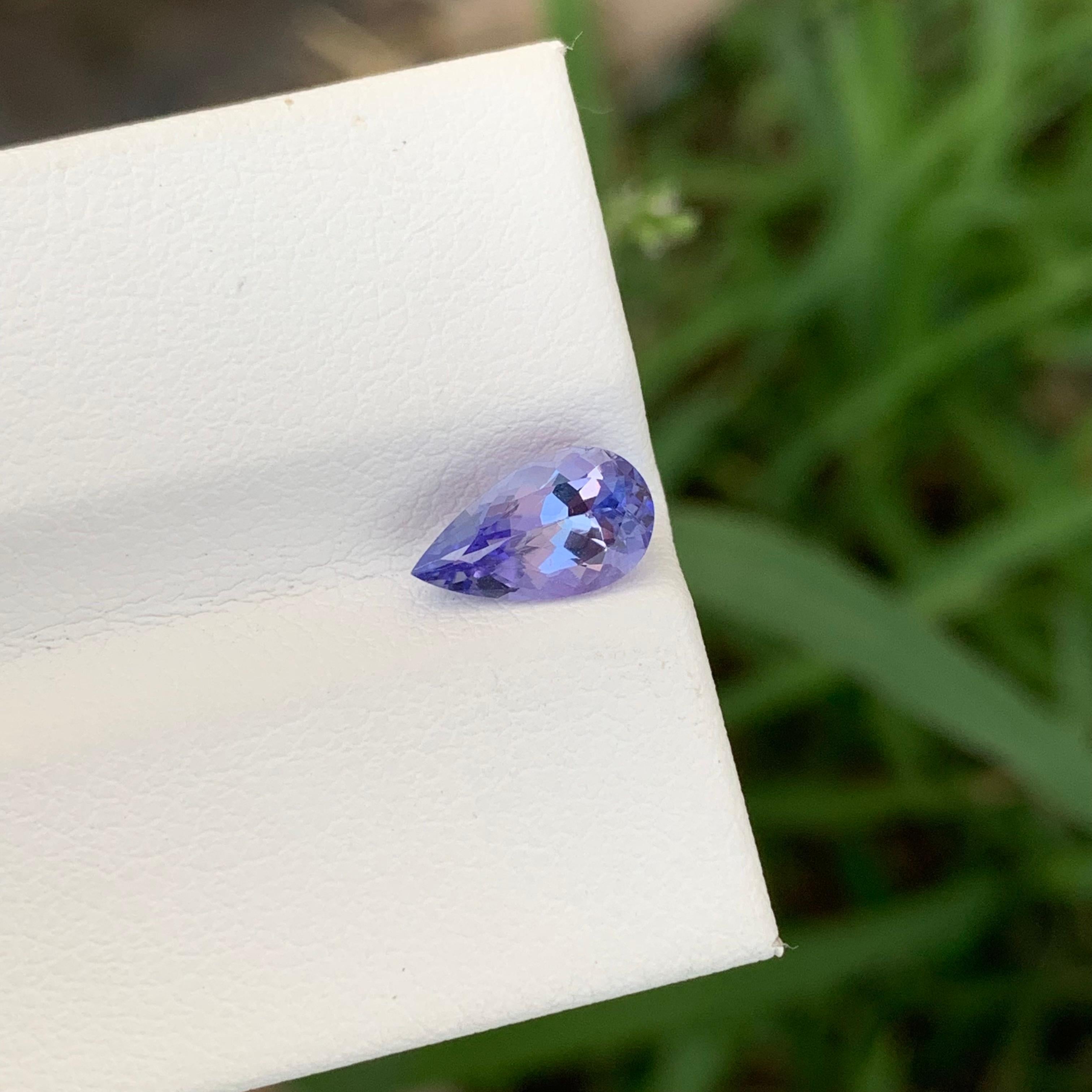 1,15 Karat Natürlicher loser Tansanit Birnenform Edelstein für Schmuck im Angebot 4