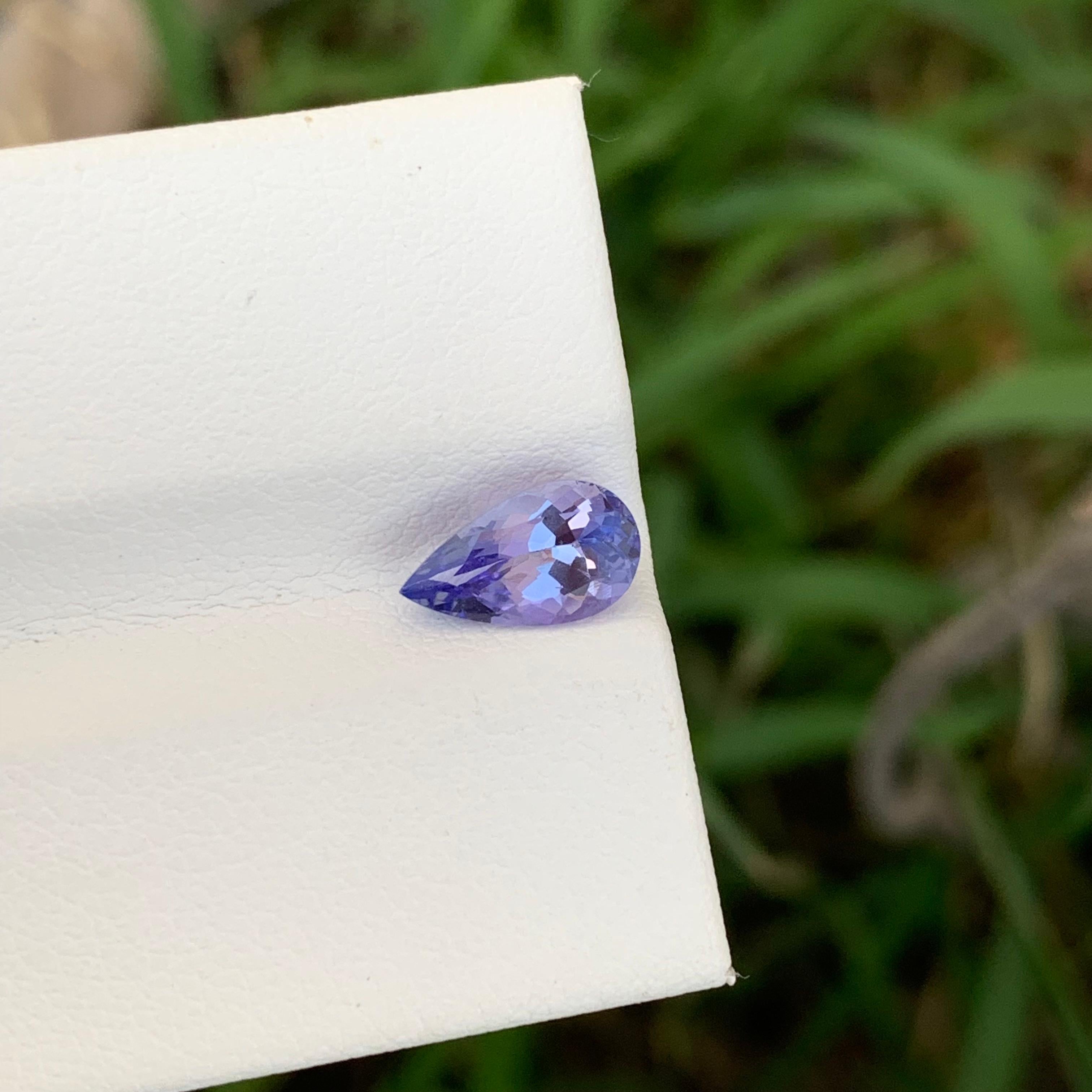 1,15 Karat Natürlicher loser Tansanit Birnenform Edelstein für Schmuck im Angebot 5