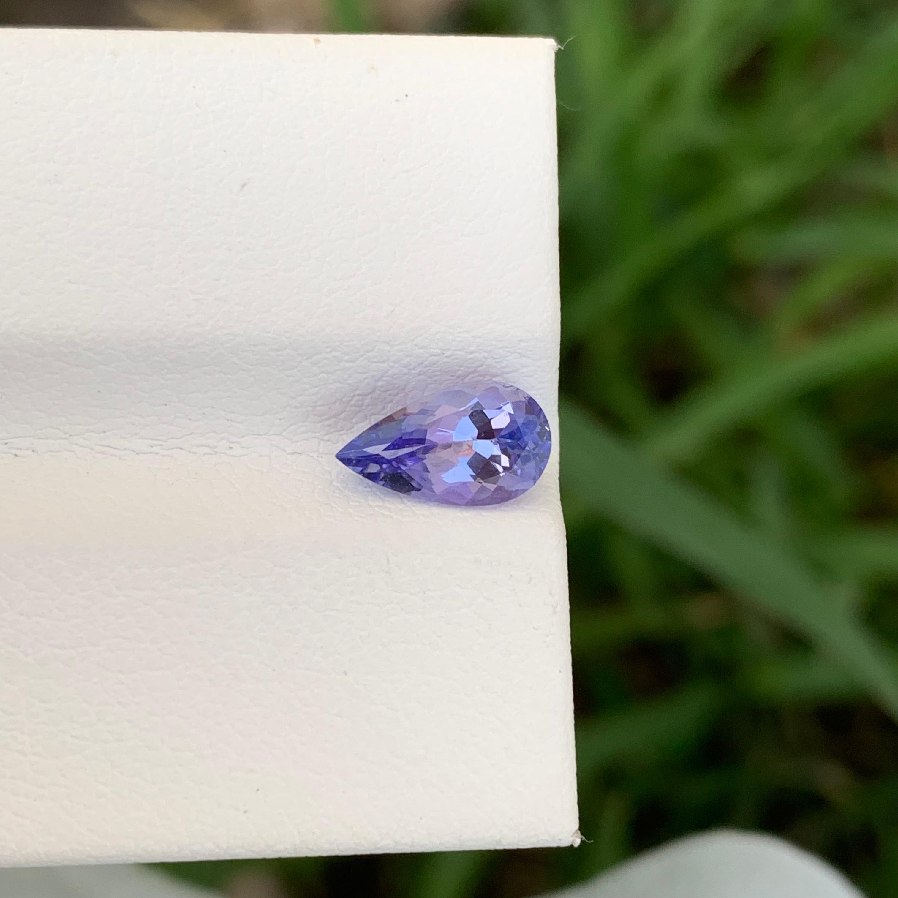 1,15 Karat Natürlicher loser Tansanit Birnenform Edelstein für Schmuck im Angebot 2