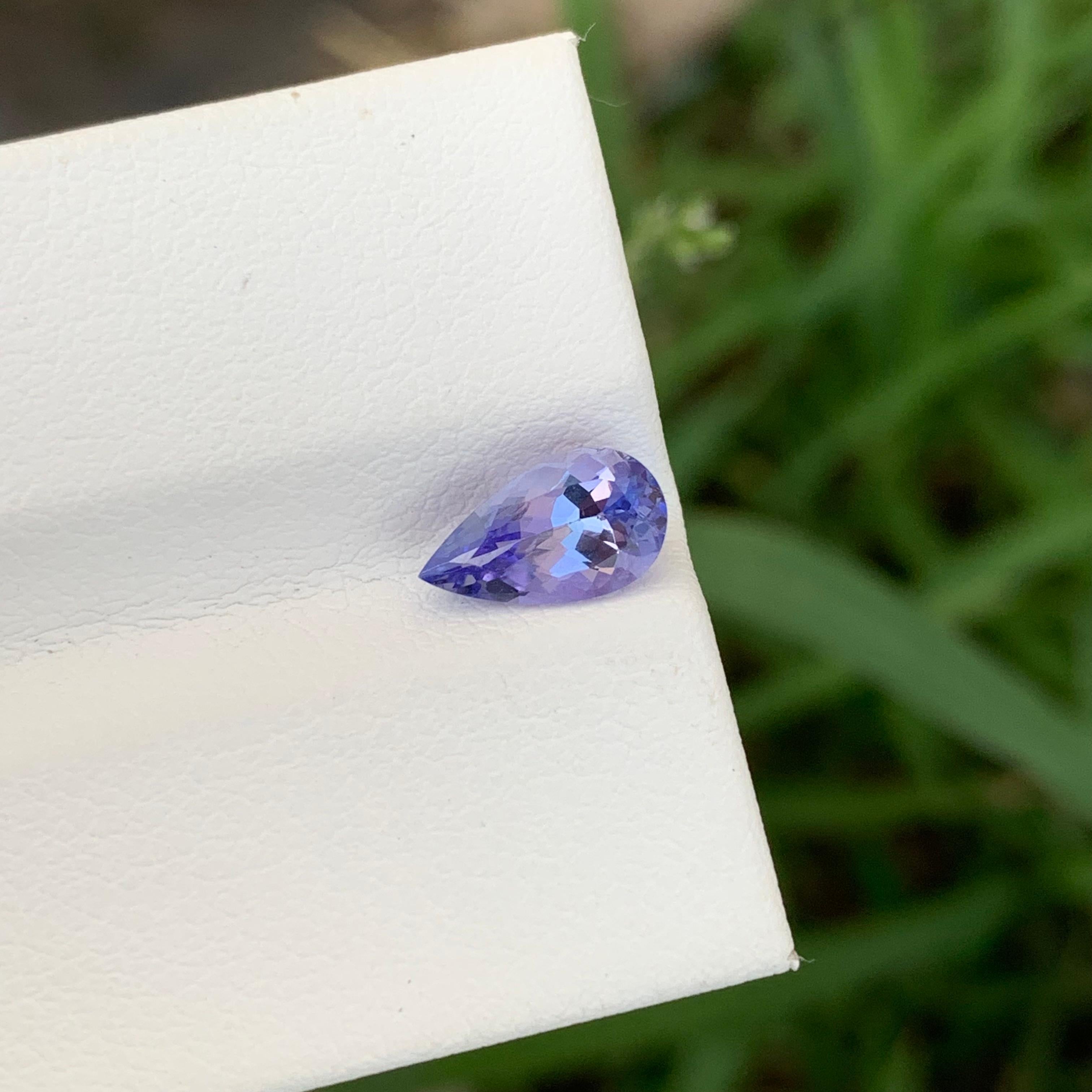 1,15 Karat Natürlicher loser Tansanit Birnenform Edelstein für Schmuck im Angebot 3