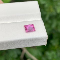 1.15 Carat Natural Loose Unheated Pink Sapphire Baguette Cut Madagascar Gemstone