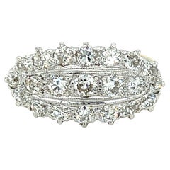 1.15 Carat Old European Diamond Cluster Ring in 14 Karat Gold