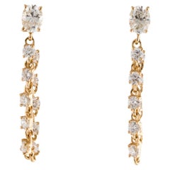 1,15 Karat Ovalschliff Diamant-Ohrring mit Zackenkette aus 14k Gold