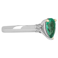 1.15 Carat Pear Statement 14K White Gold Refined Light Signature