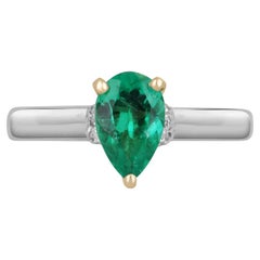 1.15 Carat Pear Statement 14K White Gold Refined Light Signature