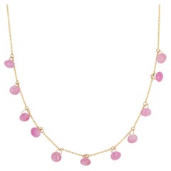 11.5 Carat Pink Sapphire Drop Necklace in 18K Yellow Gold