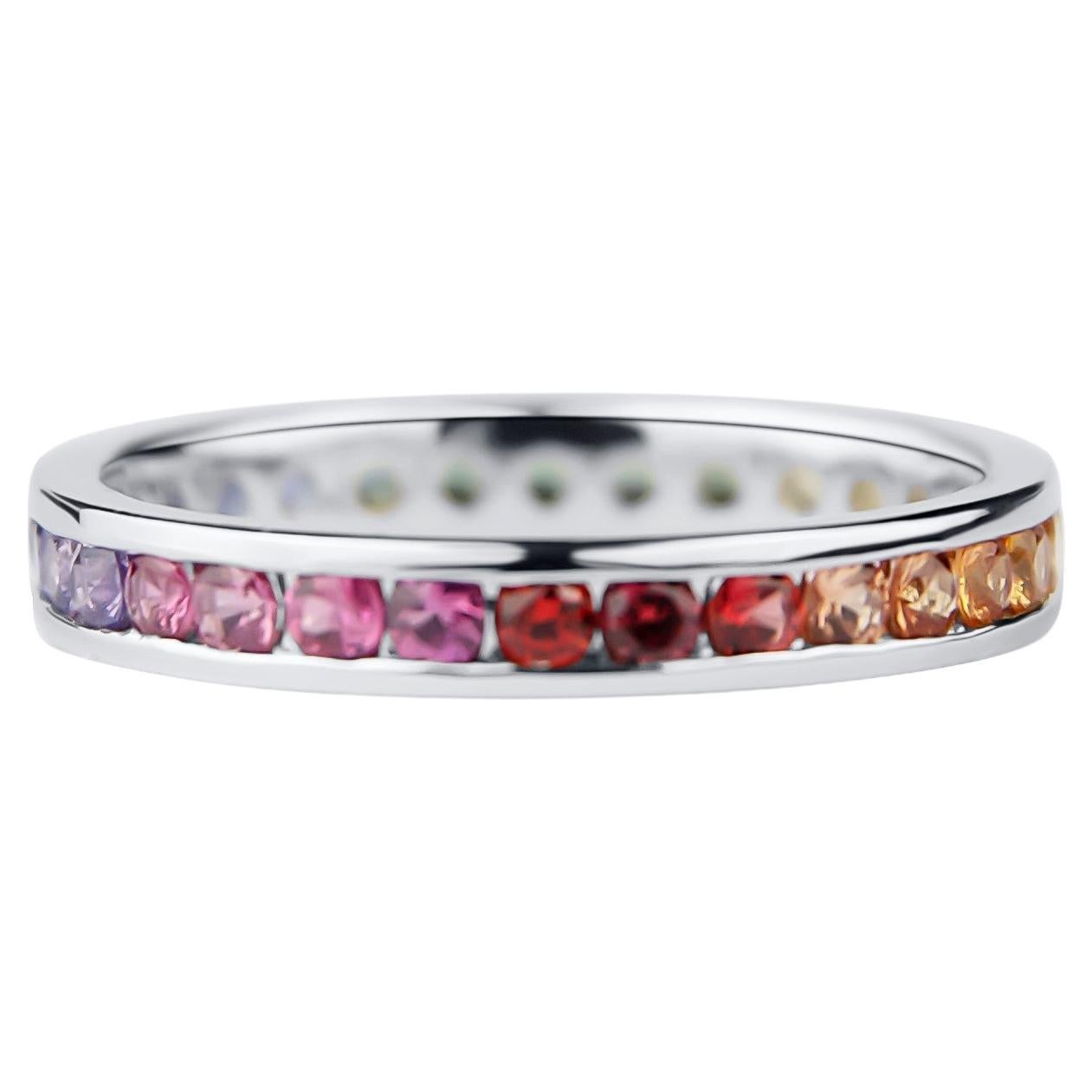 1.15 Carat Rainbow Color Natural Ceylon Sapphire Ring